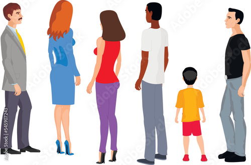 people behind , flat illustration