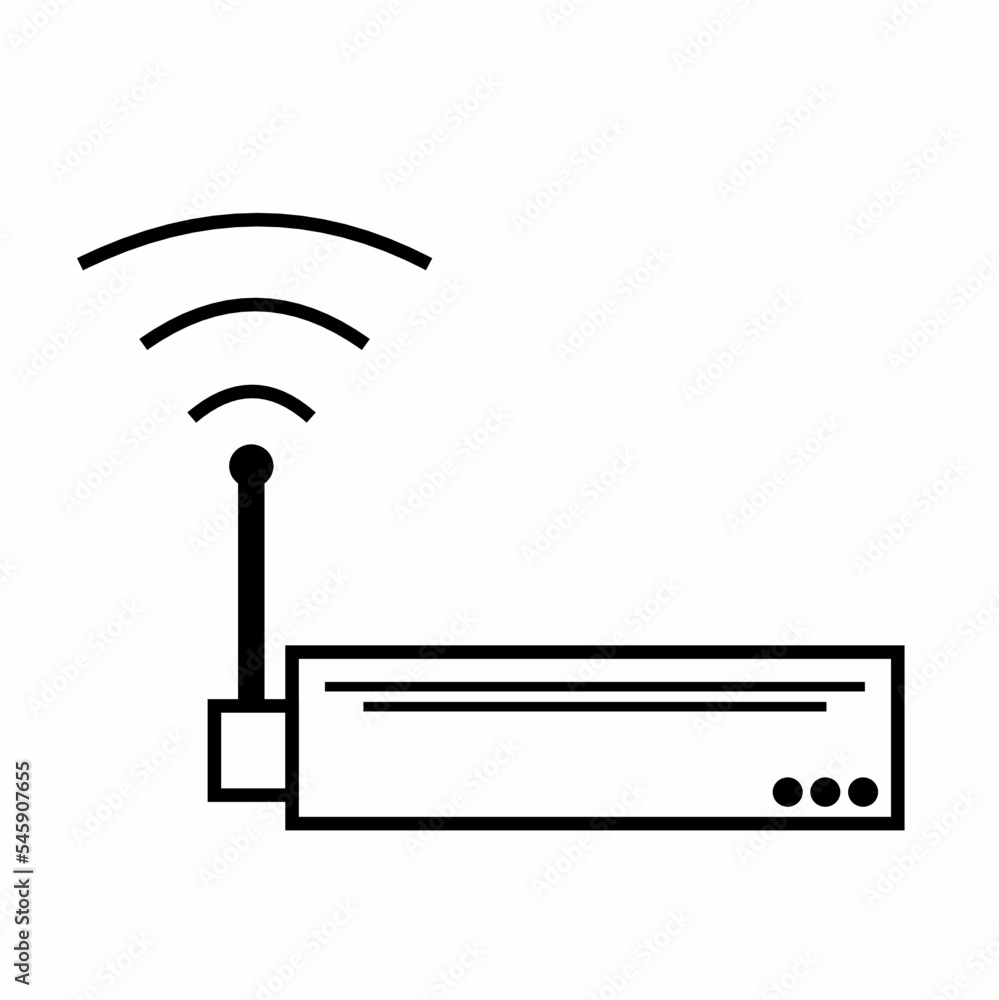 Simple and minimalist Wi-Fi Router icon with signals that can be used as illustration material. Simple and minimalist Wi-Fi Router icon with signals that can be used as illustration material.
