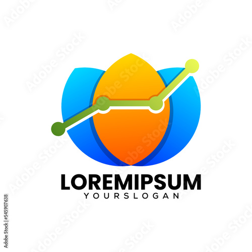 lotus invest gradient logo design template