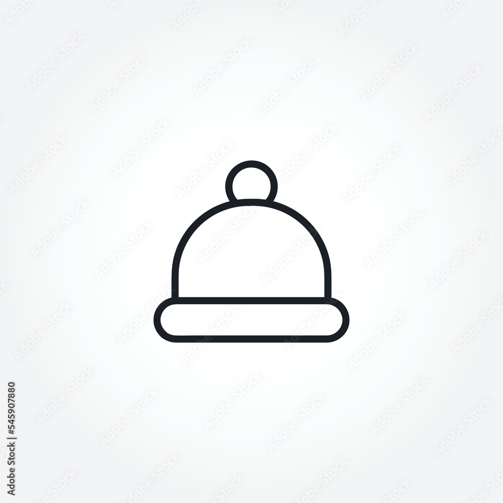 winter hat isolated vector line icon. winter hat isolated vector line icon.