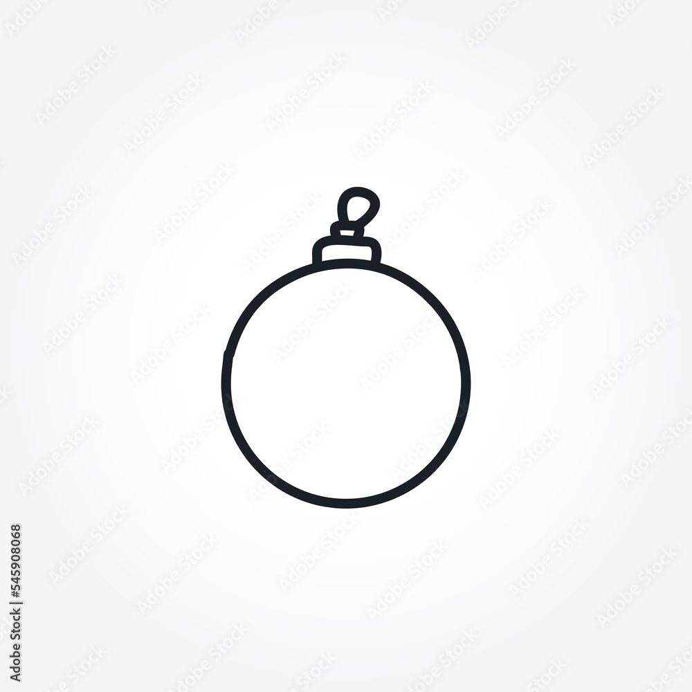 christmas ball icon. christmas tree toy isolated vector line icon. christmas ball icon. christmas tree toy isolated vector line icon.