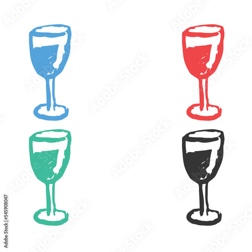 Wine glass icon, champagne glasses icon, red wine icon, red wine icon, wine glass logo vector icons in multiple colors