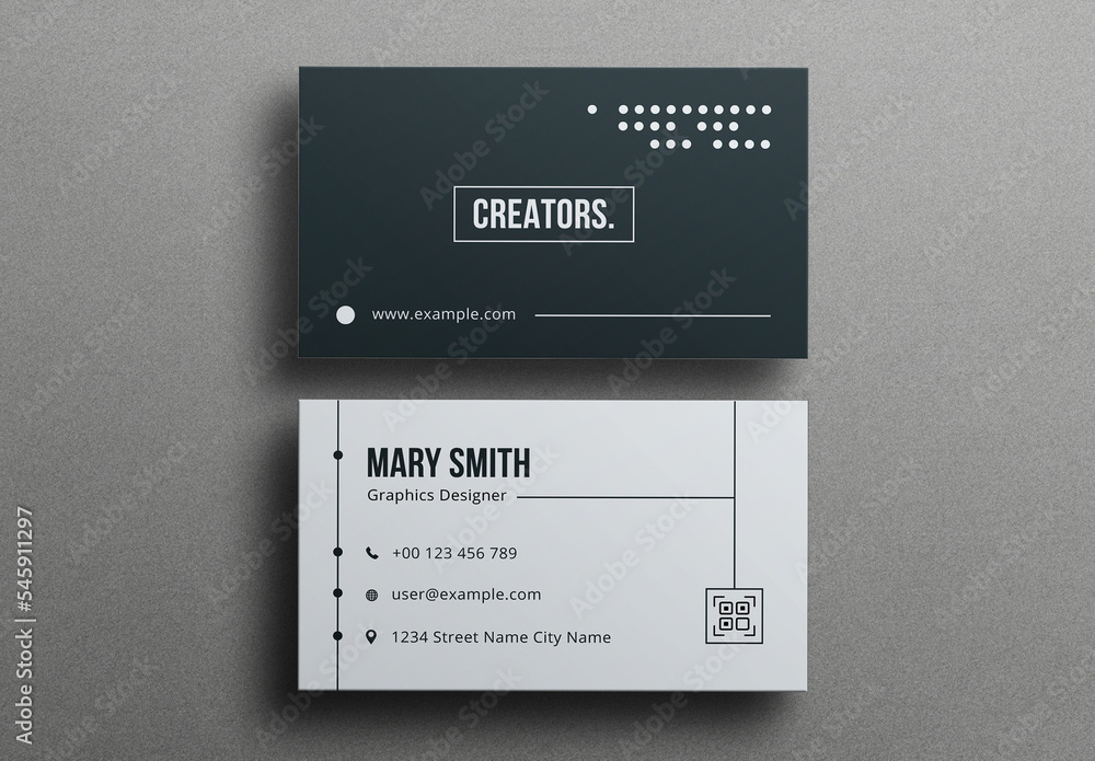 Black Business Card Stock Template Adobe Stock
