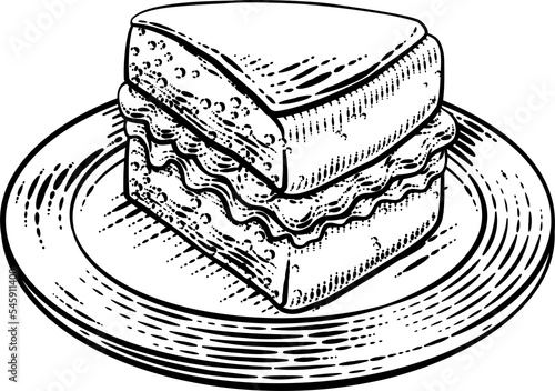Cake Sponge Slice Jam Cream...