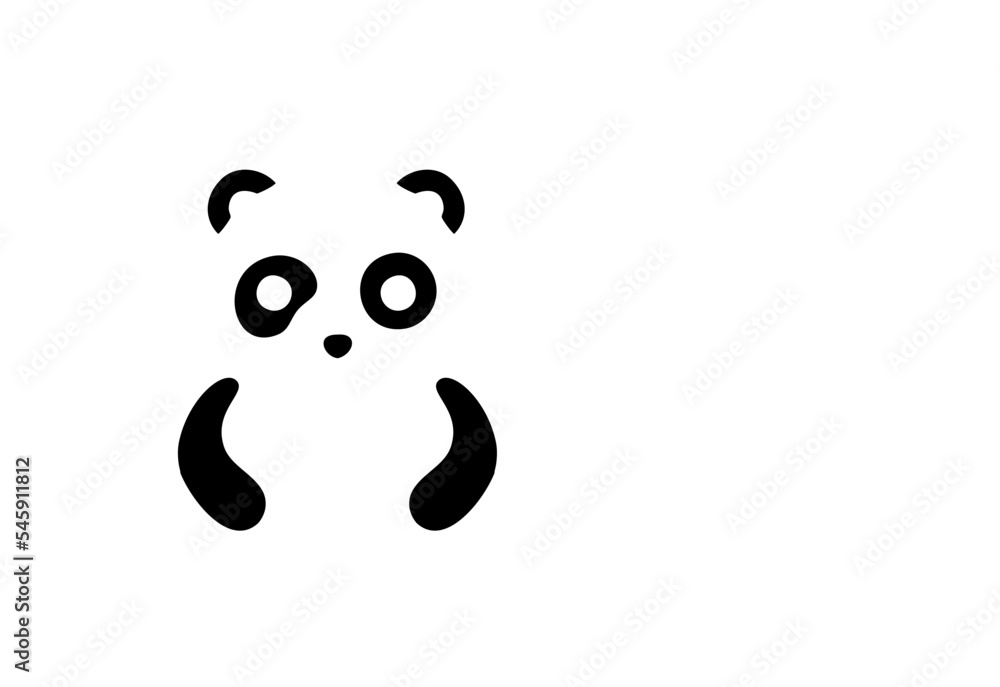 Panda baby flat icon background logo vector design isolated Panda baby flat icon background logo vector design isolated