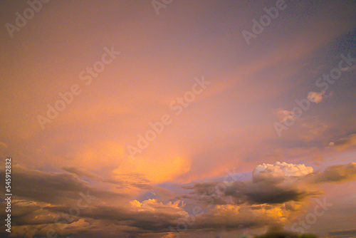 Golden Horizon: Sunset Cloud Sky Nature Background