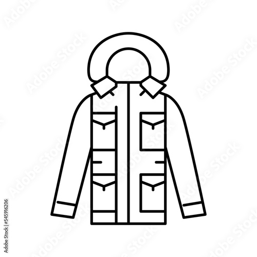 parka outerwear male line icon vector illustration