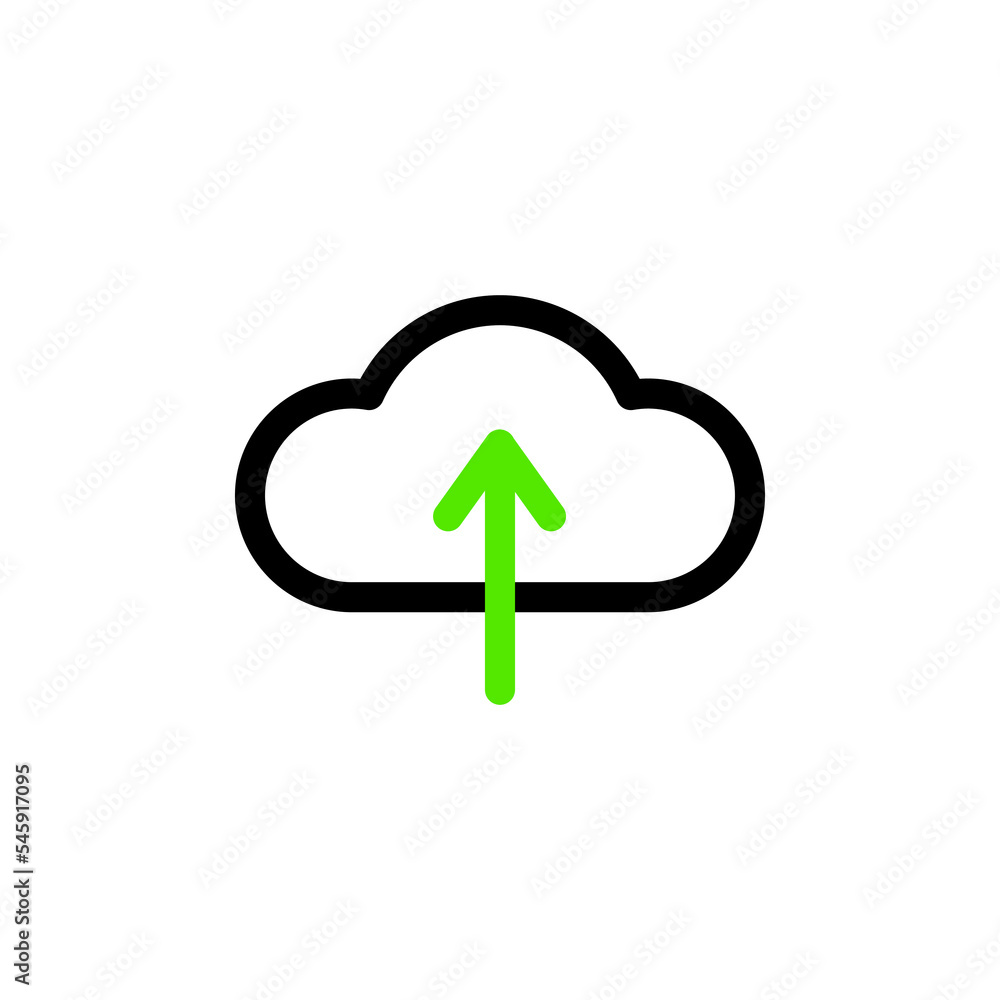 Upload cloud icon. Simple outline vector of Social media set for UI and UX, website or mobile application Upload cloud icon. Simple outline vector of Social media set for UI and UX, website or mobile application