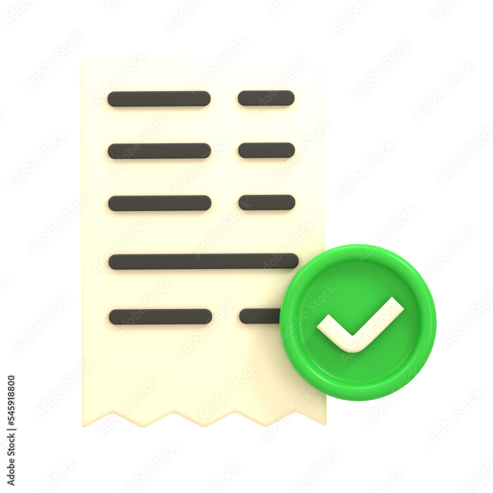 3D Illustration transaction succeed 3D Illustration transaction succeed
