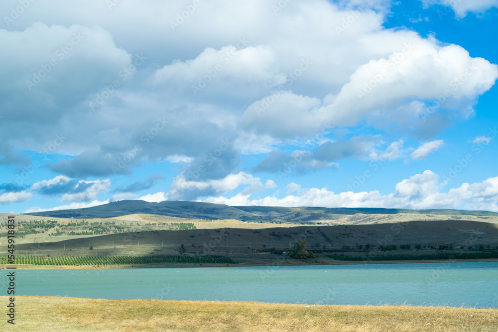 lake and mountains