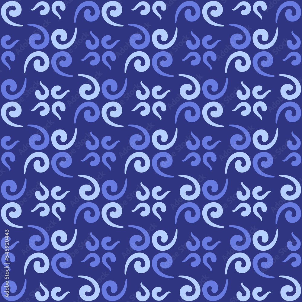 Seamless tile pattern in traditional style. Simple abstract spiral shapes. Flat vector graphics. Seamless tile pattern in traditional style. Simple abstract spiral shapes. Flat vector graphics.