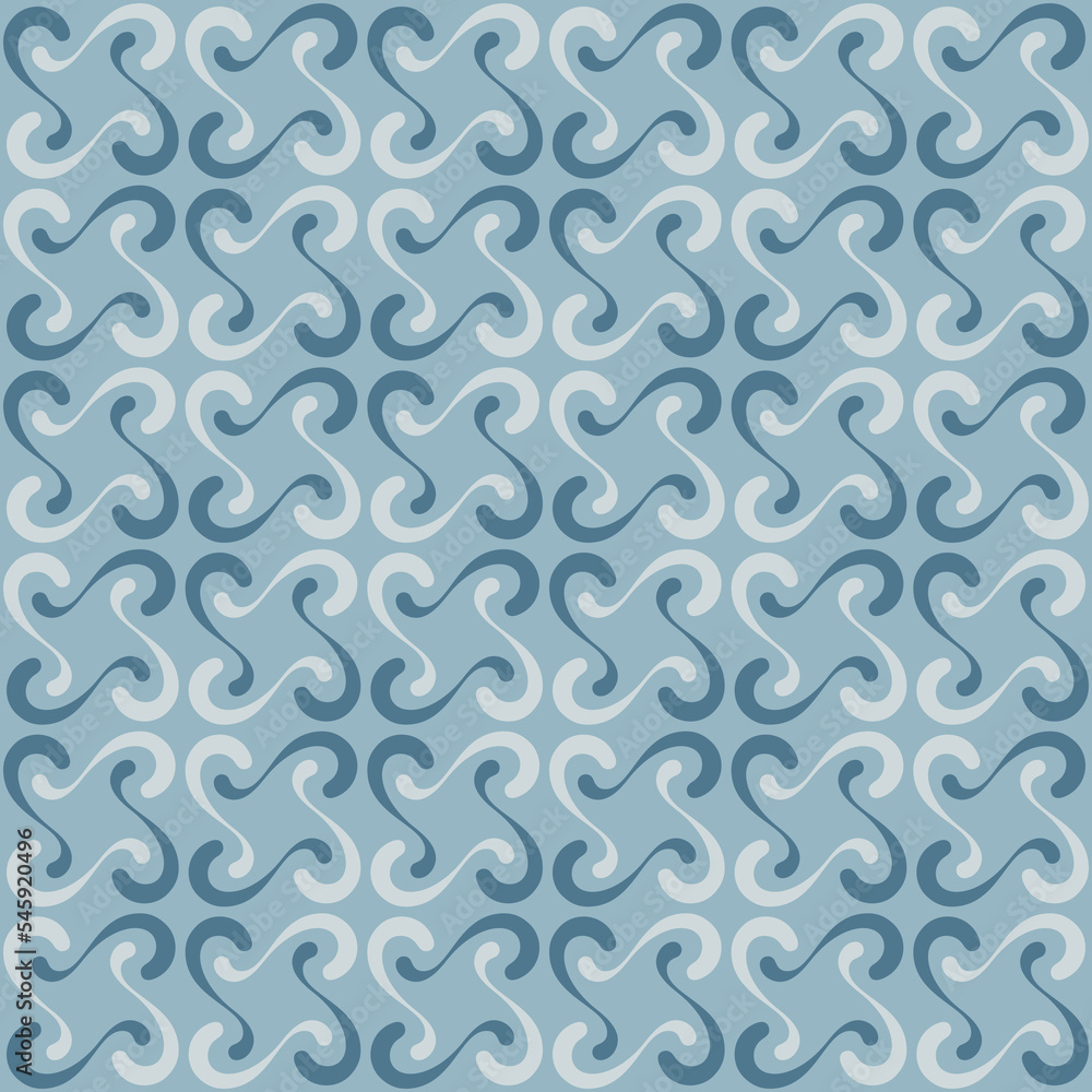 Seamless tile pattern in traditional style. Simple abstract spiral shapes. Flat vector graphics.