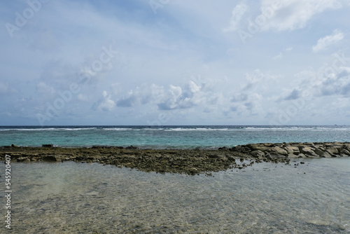 Beautiful beach of Fulidhoo  Maldives during sunny afternoon.