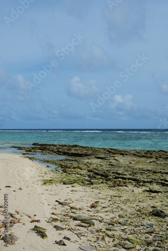 Beautiful beach of Fulidhoo, Maldives during sunny afternoon. photo