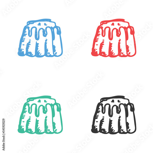 Jelly pudding icon logo, Pudding icon, Jelly Icon, Jelly pudding, Gelatin dessert logo vector icons in multiple colors