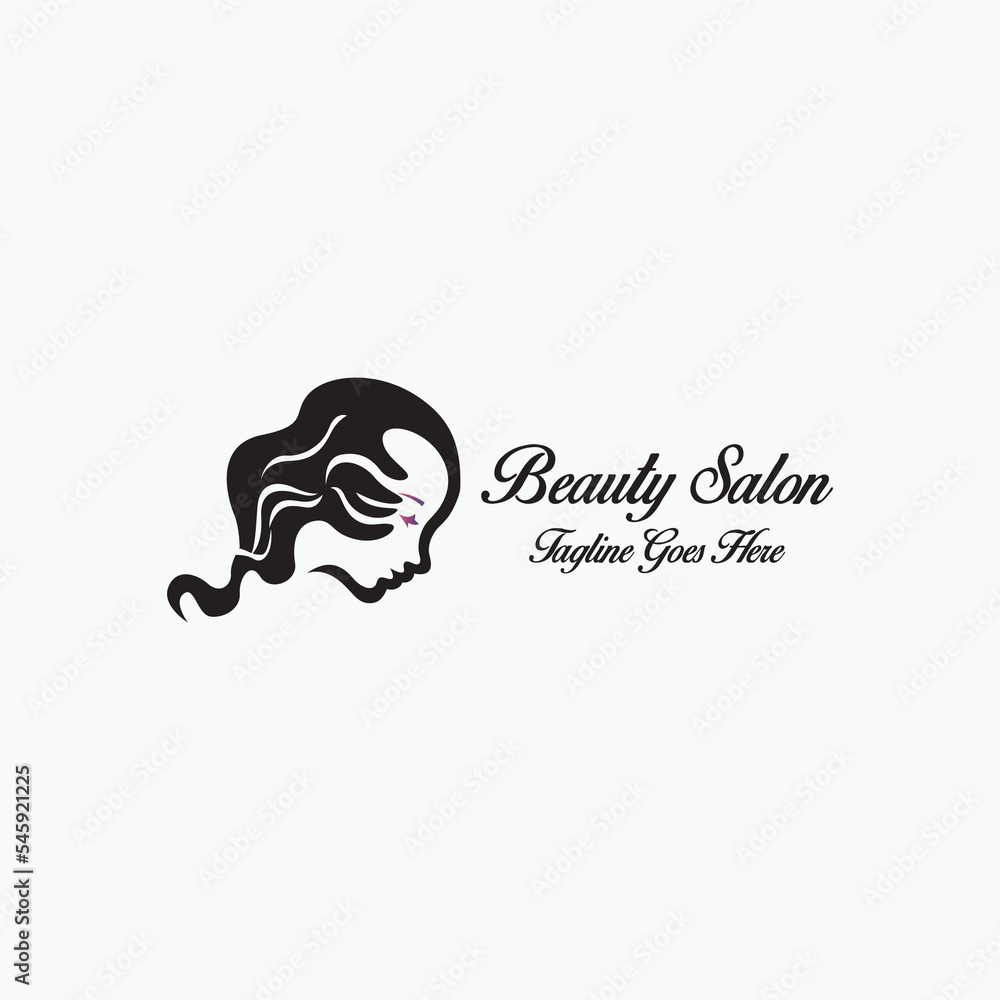 Beauty salon logo design template. Vector illustration