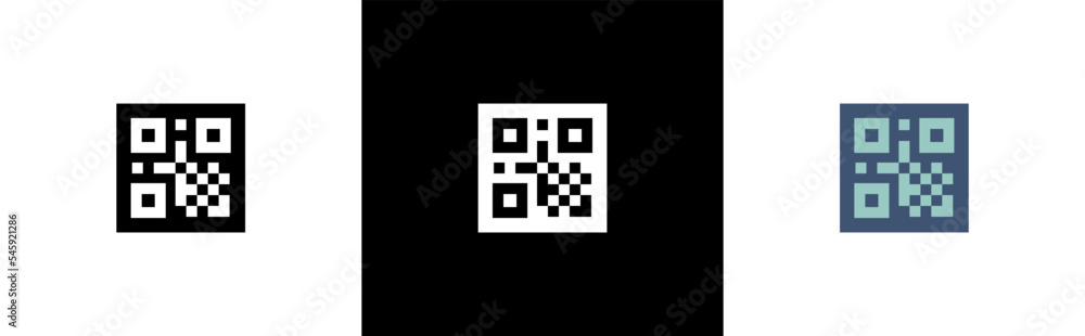 Scan QR code icon. QR Code for payment symbol. Digital scanning signs stickers, vector illustration Scan QR code icon. QR Code for payment symbol. Digital scanning signs stickers, vector illustration