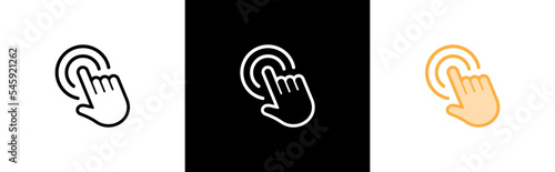 Hand touch icon. Hand clicking symbol. tap gesture signs stickers, vector illustration