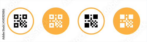 Scan QR code icon. QR Code for payment symbol. Digital scanning signs stickers, vector illustration