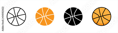 Basketball ball icon symbol signs stickers, vector illustration