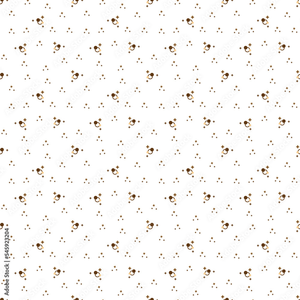 Fototapeta premium Pattern with snowflakes3. Cute pattern with snowflakes or stars. Cartoon doodle vector illustration.