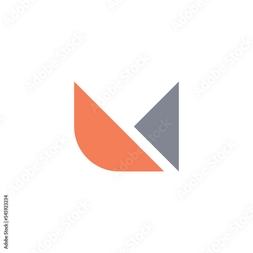 abstract initial letter M triangle unique logo vector