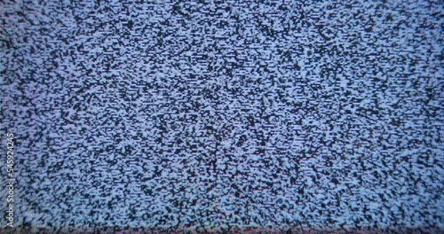 Old vintage TV with no signal. crt TV noise. Analog TV signal.