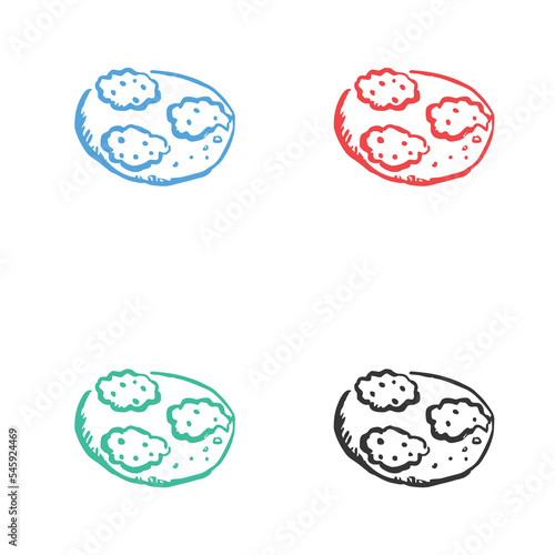 Cookies Icon, Pastries, biscuits icon, chocolate chip cookies, Choco Cookies logo vector icons in multiple colors 