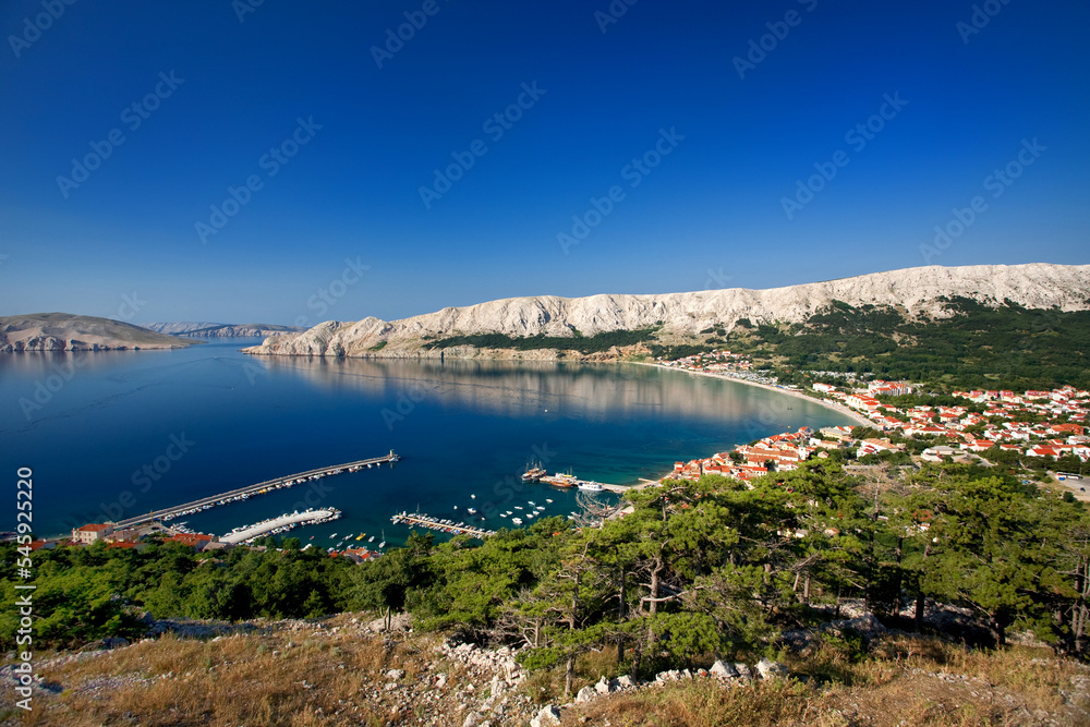 Naklejka premium Town of Baska on the Island of Krk