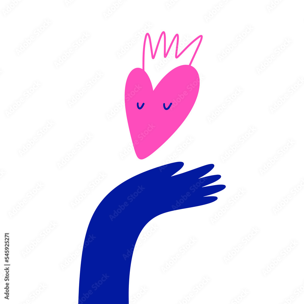 Absolute love, charity, philanthropy, compassion and kindness symbol concept. Hand-drawn doodle simple vector illustration. Hand holding heart. Drawing isolated on white background. Valentine day and Absolute love, charity, philanthropy, compassion and kindness symbol concept. Hand-drawn doodle simple vector illustration. Hand holding heart. Drawing isolated on white background. Valentine day and