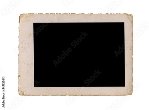 Real old photo with clipping path for the inside, blank retro frame