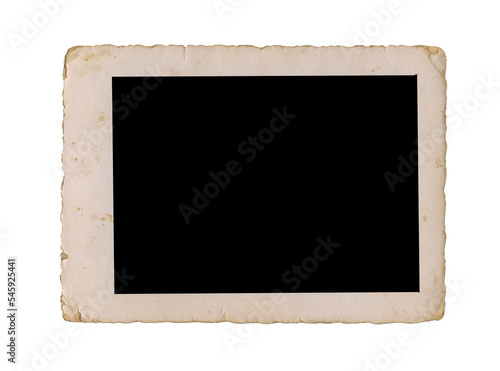 Real old photo with clipping path for the inside, blank retro frame photo