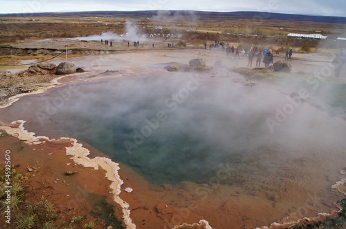 Haukadalur Geothermal Area beside the Hvíta River, Iceland