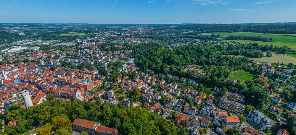 Ravensburg in Oberschwaben im Luftbild, Ausblick vom Burgberg gen Nordosten