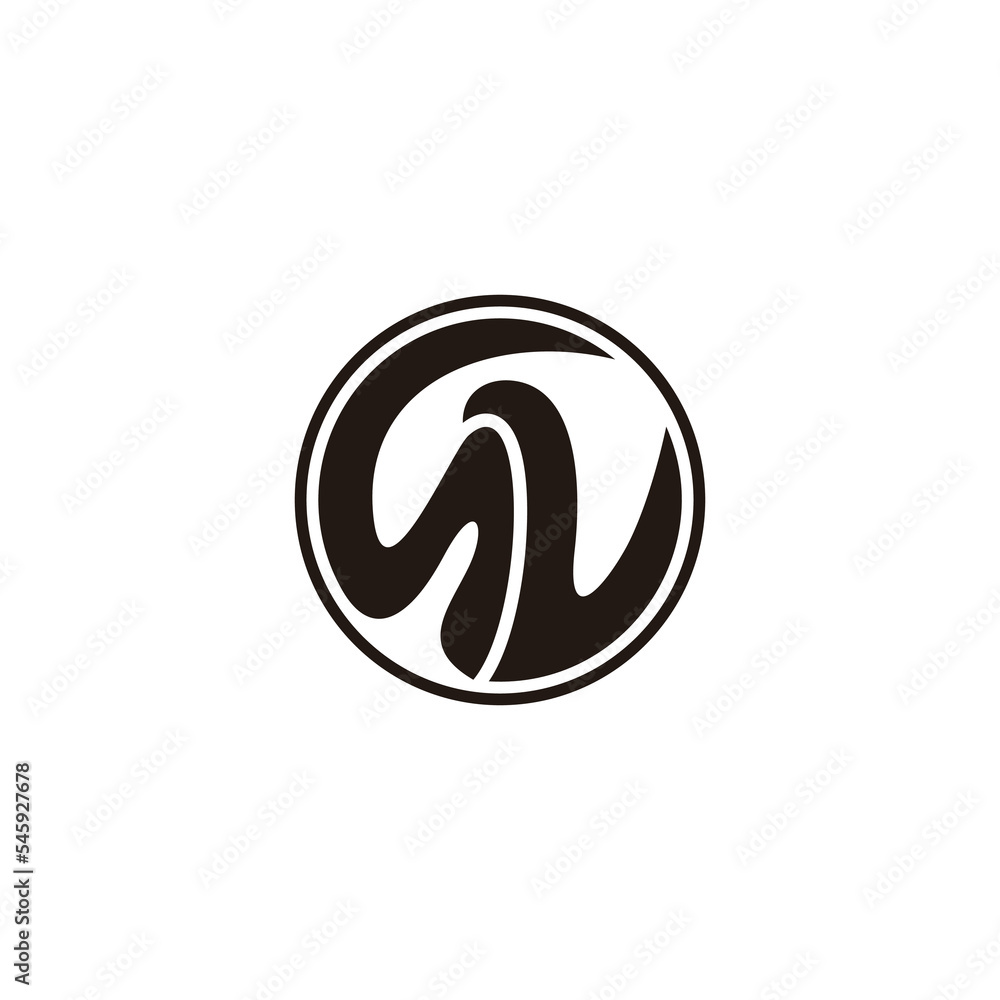 letter sv curves circle smooth design logo vector letter sv curves circle smooth design logo vector