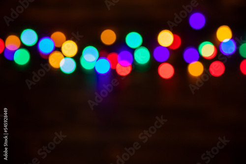 Abstract glare circular bokeh background of Christmas light