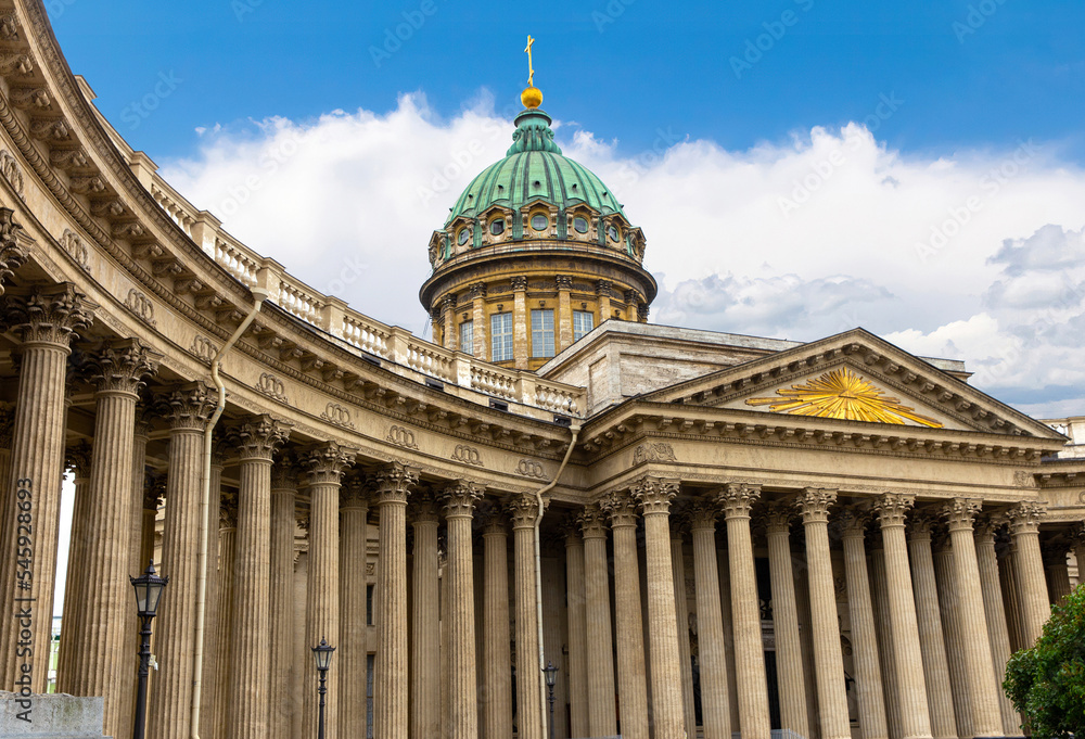 Kazan Cathedral or Kazanskiy Kafedralniy Sobor, also known as Cathedral of Our Lady of Kazan, cathedral of Russian Orthodox Church in Saint Petersburg
