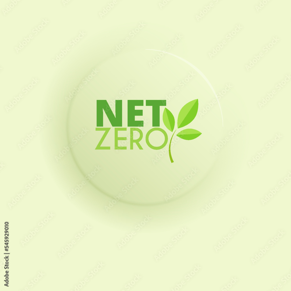 Net Zero emissions 2050 banner. CO2 neutral. Ecofriendly template