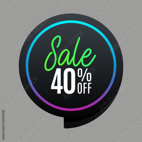 Discount for 40% Sale Black Friday Vector