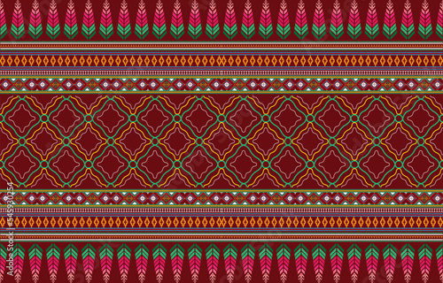 Gypsy pattern tribal ethnic motifs geometric vector background. Doodle gypsy geometric shapes sprites tribal motifs clothing fabric textile print traditional design with triangles