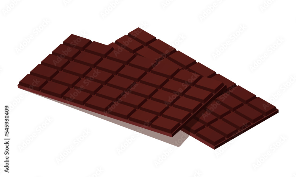 Vector illustration of chocolate bar isolated on white background. Dark chocolate icon. Dessert. Vector illustration of chocolate bar isolated on white background. Dark chocolate icon. Dessert.