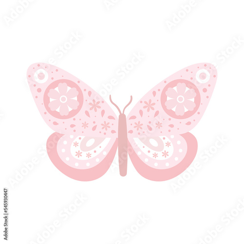 Pink butterfly clip art, hand drawn