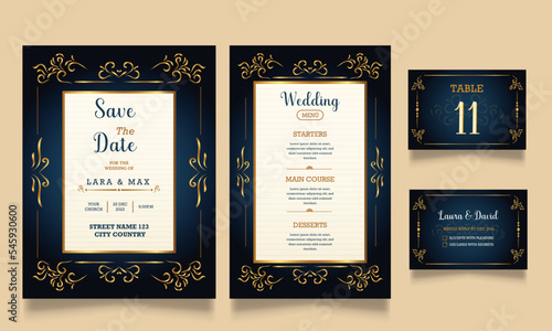 wedding invitation card design set