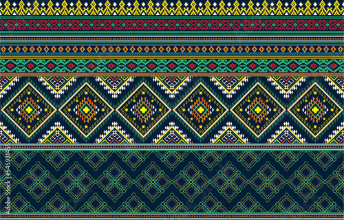 Sacral tribal ethnic motifs geometric vector background. Beautiful gypsy geometric shapes sprites tribal motifs clothing fabric textile print traditional design with triangles
