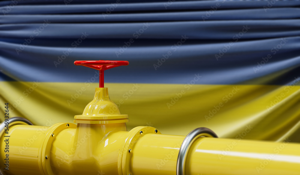 Ukraine oil and gas fuel pipeline. Oil industry concept. 3D Rendering