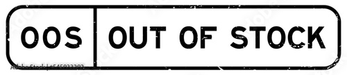 Grunge black OOS out of stock word square rubber seal stamp on white background