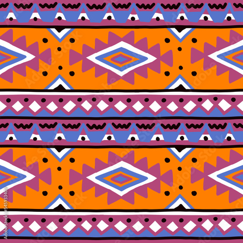 Aztec tribal seamless pattern. Native American Southwest, Navajo for wallpaper, fabric, textile, blanket, scrapbook