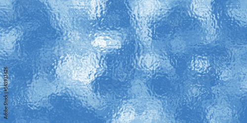 Transparent glass window with drops of water.Frosted glass texture.Blue glass texture background.Light matte surface. Frosted plastic. Vector illustration background.><