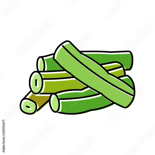 green bean cut color icon vector illustration