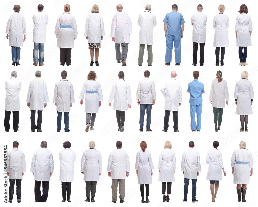 group of doctors in full length isolated on white group of doctors in full length isolated on white